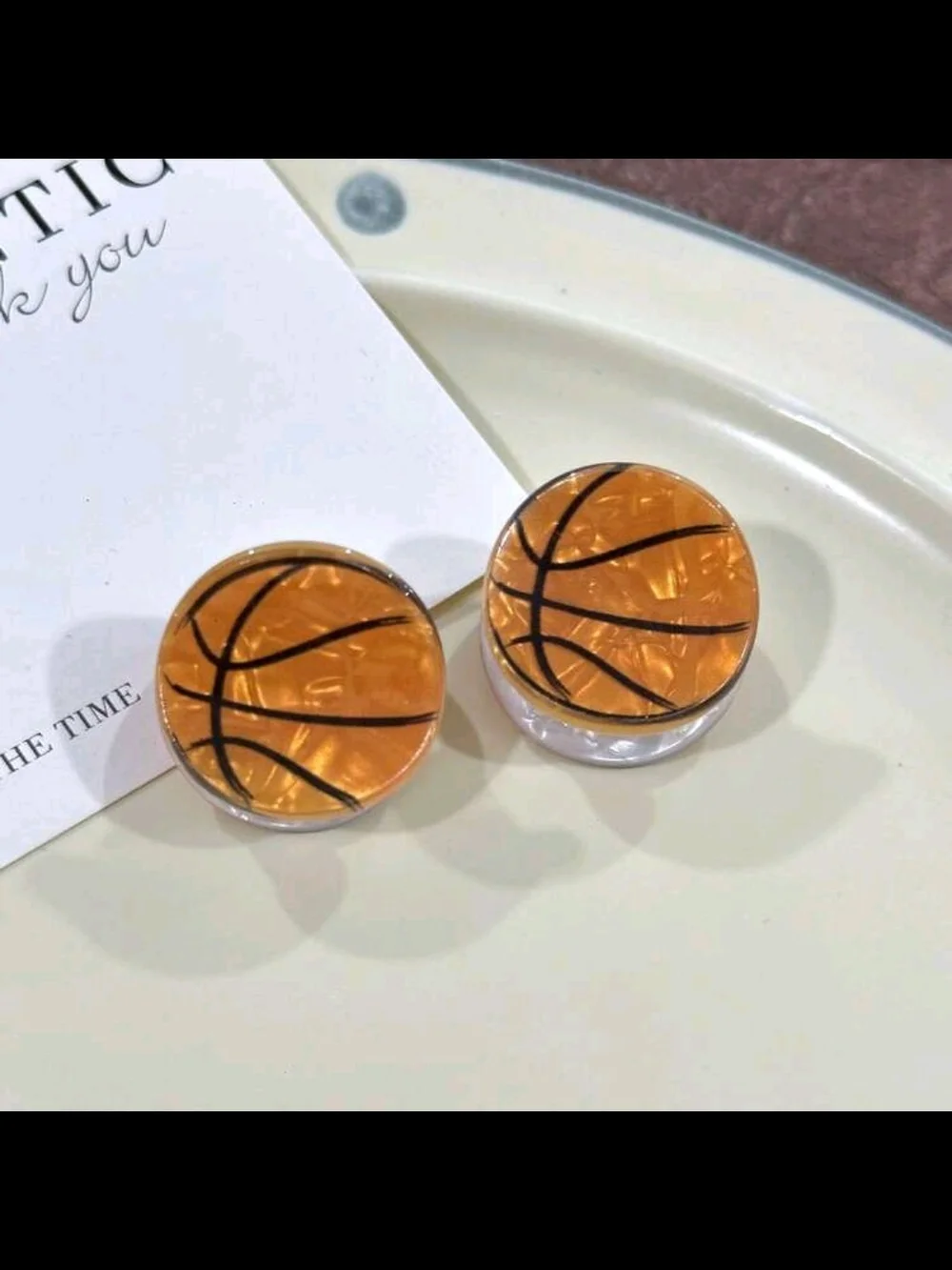 Soccer Ball Enamel Stud Earrings - Black & White